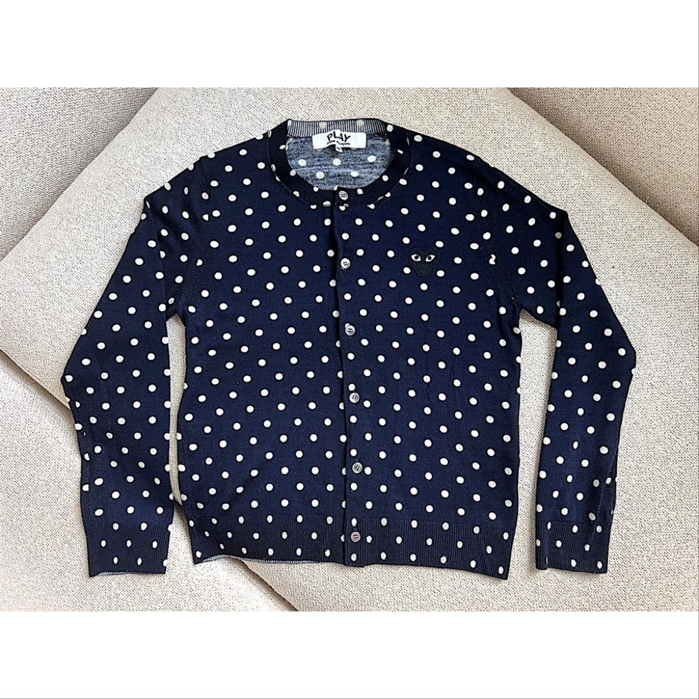Comme Des Garcons Play Polka Dot Cardigan